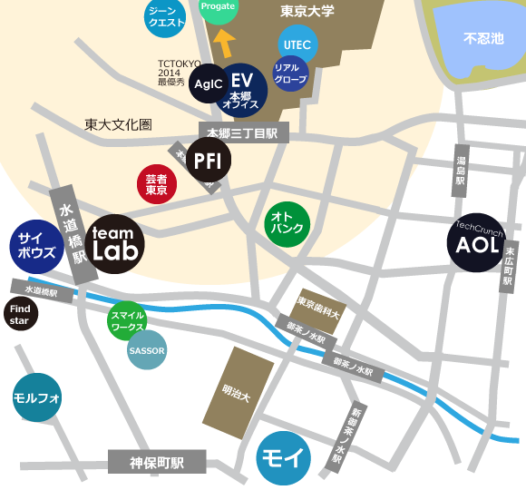 本郷、神田界隈IT企業地図を描きました